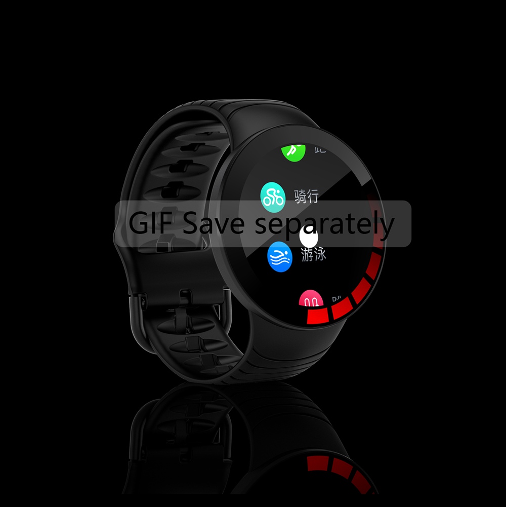 Makibes E3 Smart Watch 1.28 Inch IPS Screen IP67 Heart Rate Blood Pressure Monitor TPU Strap - Black