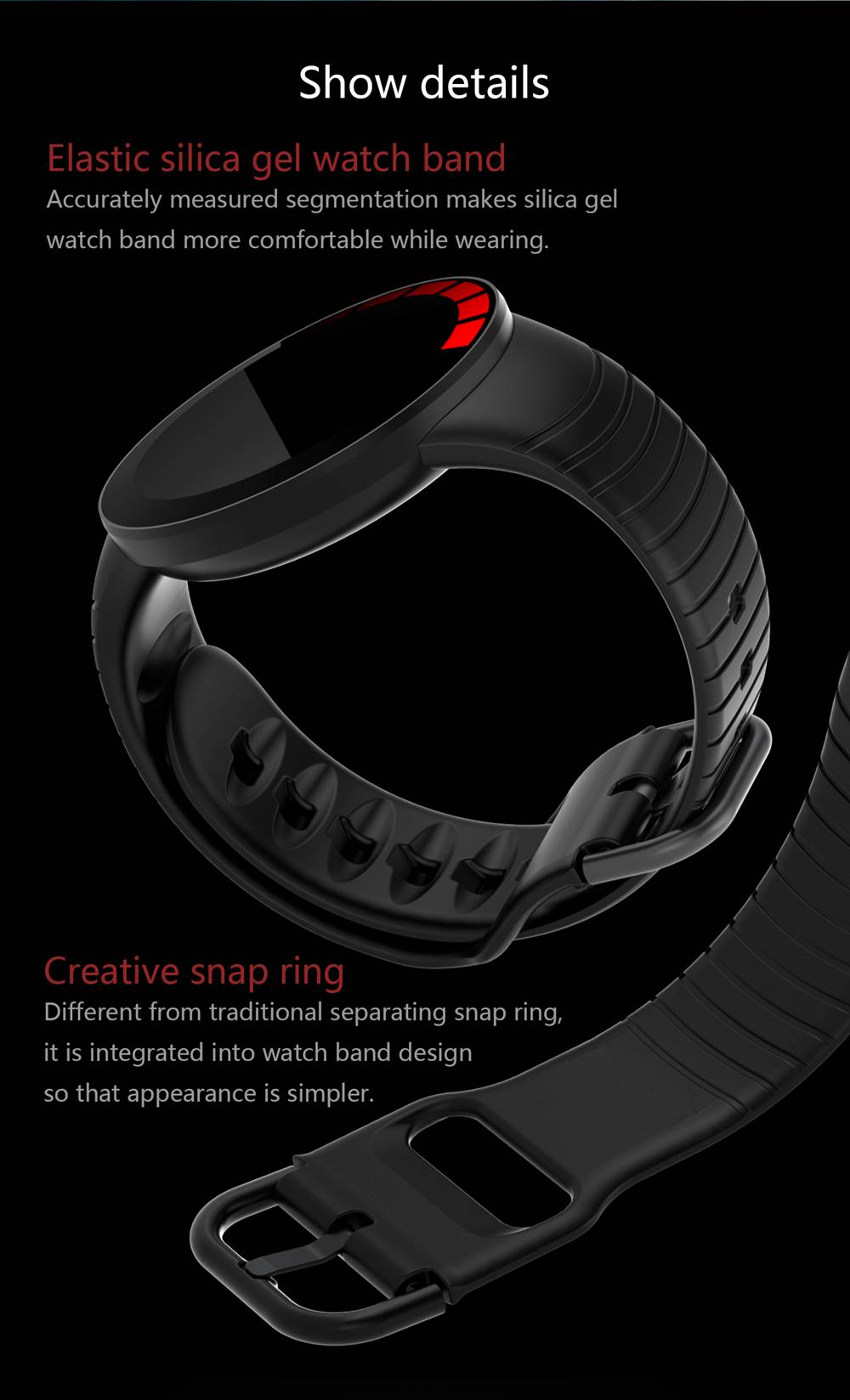 Makibes E3 Smart Watch 1.28 Inch IPS Screen IP67 Heart Rate Blood Pressure Monitor TPU Strap - Black