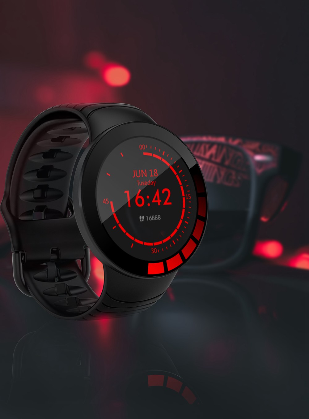 Makibes E3 Smart Watch 1.28 Inch IPS Screen IP67 Heart Rate Blood Pressure Monitor TPU Strap - Black