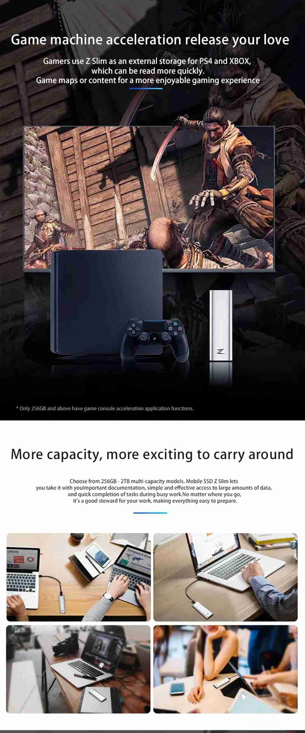 Netac Z Slim 1TB Type-C Interface USB 3.1 Portable Mobile SSD 430MB/s Transfer Speed Support Mac Computer To Switch Windows System - Silver