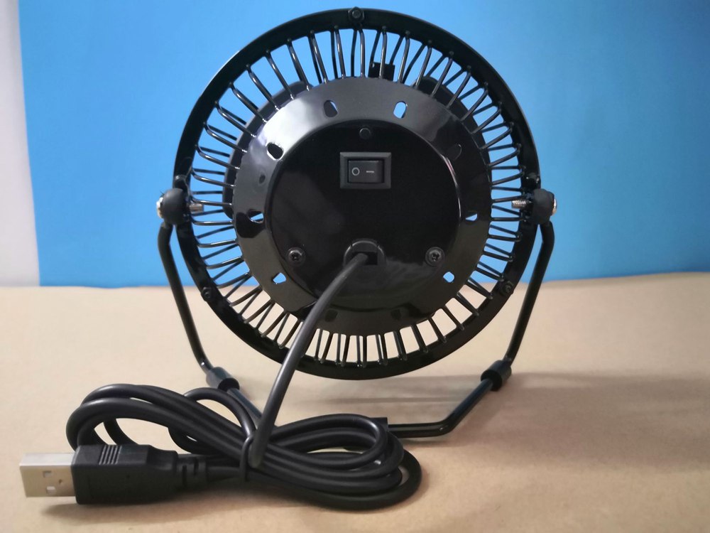 Portable LED Luminous 4 Inch Clock Fan Black