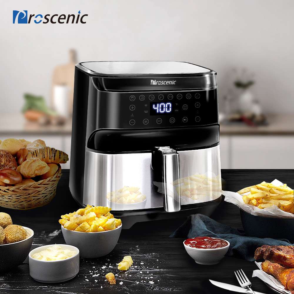 Proscenic T21 Smart Electric Air Fryer 1700W Oil-free Non-stick Pan Voice Control LED Touch Screen - Black