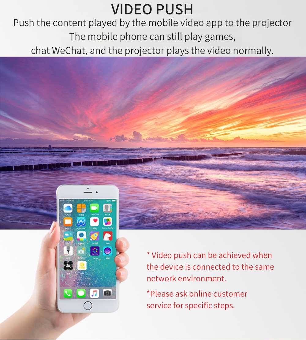 YG220 Mini Pocket Projector 480*320P Supports 1080P HDMI AV SD USB Compatible with Fire TV Stick/PS4/USB/HDMI/SD/AV