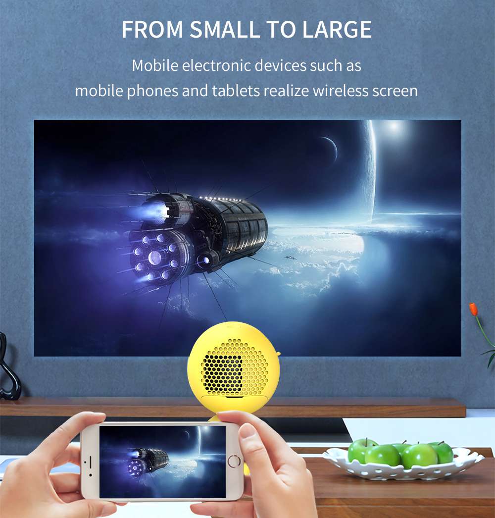 YG220 Mini Pocket Projector 480*320P Supports 1080P HDMI AV SD USB Compatible with Fire TV Stick/PS4/USB/HDMI/SD/AV