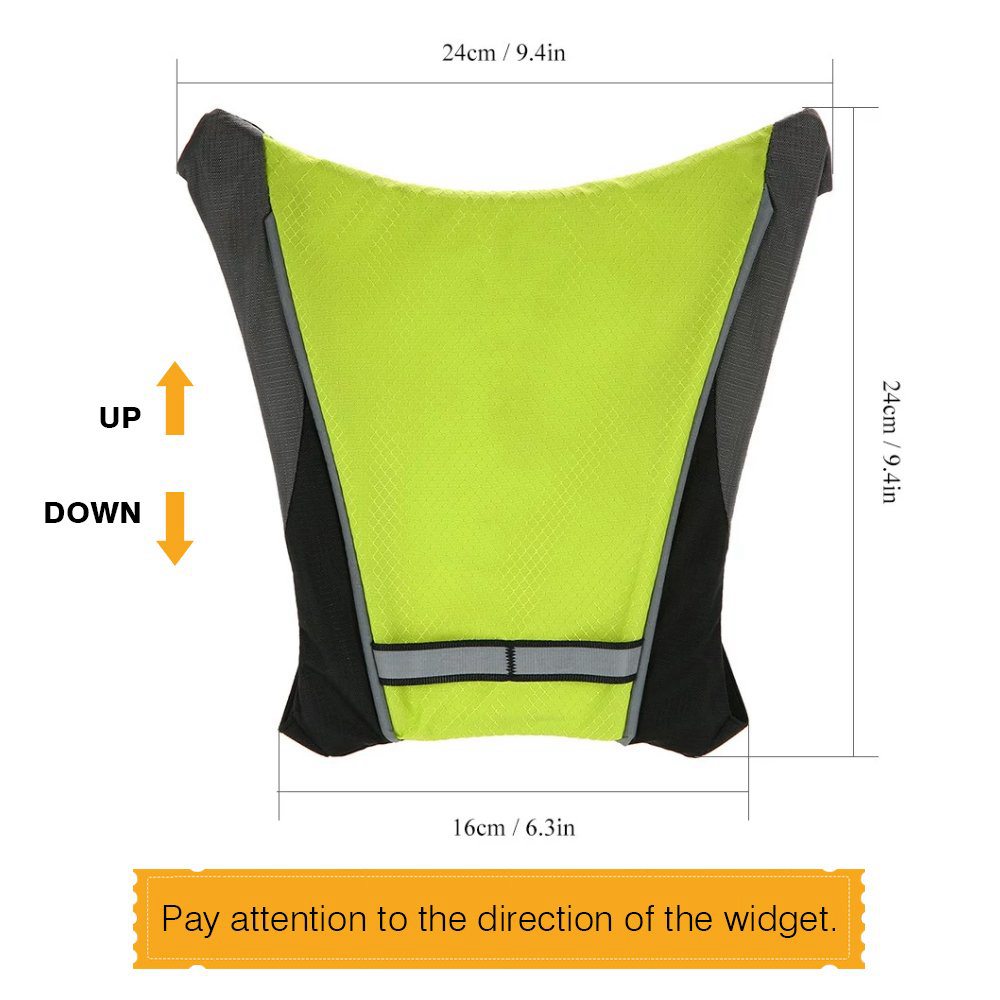 YKBA- B0011 Cycling LED Signals Warning Vest Remote Control USB Charging - Green