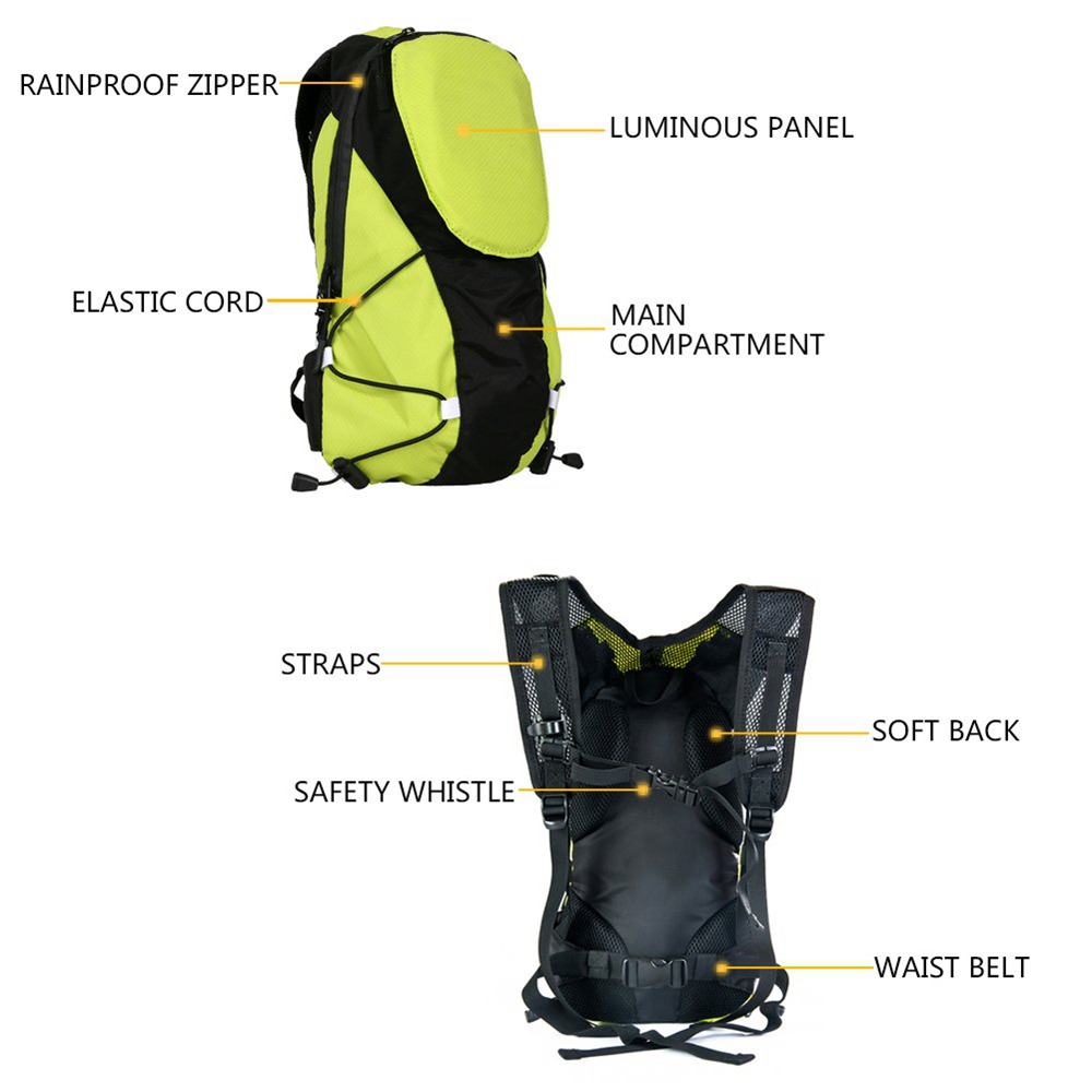 YKBB-B0503 5L Backpack With LED Signal Indicator Green