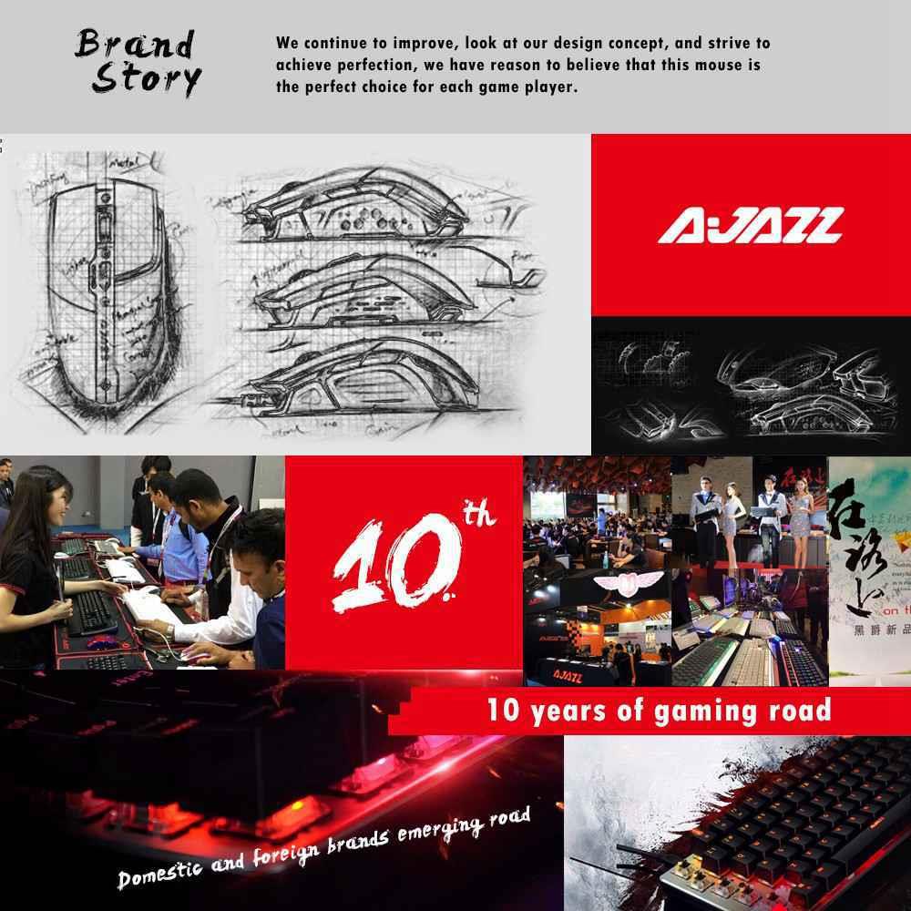 Ajazz AJ390 Ultralight Optical Wired Mouse Hollow-out RGB Light 16000 DPI Adjustable 7 keys - White