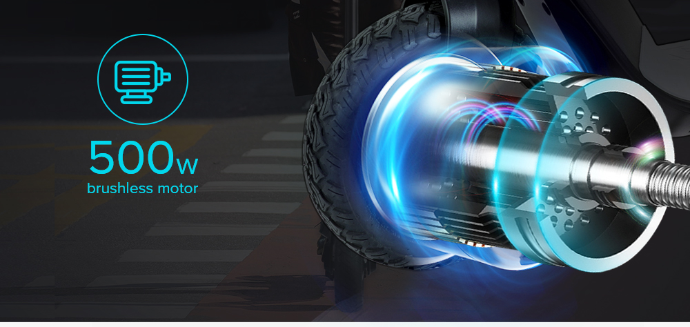 KUGOO G-Max Electric Scooter 10 Inch Pneumatic Tire 500W Brushless Motor Max Speed 35km/h Up To 32km Rang 10.4AH Battery - Black