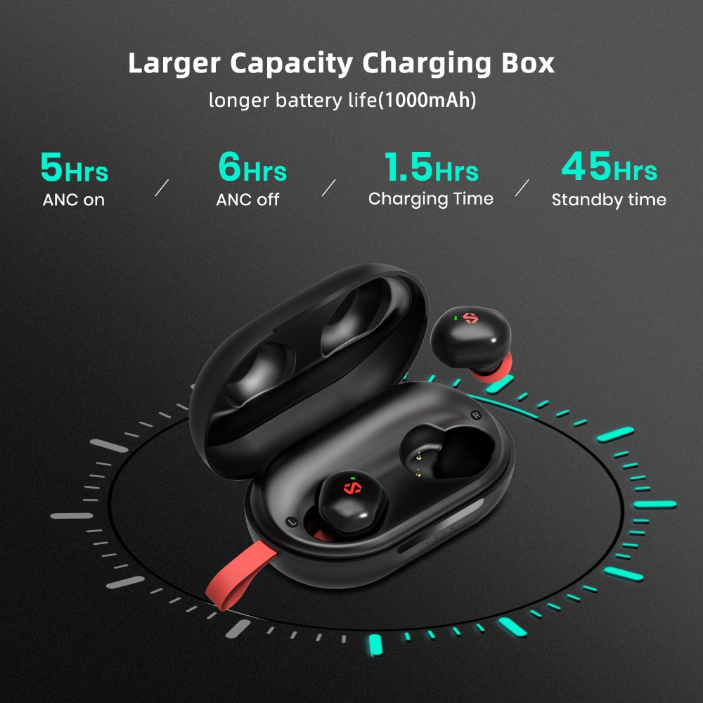 dyplay ANC Shield Bluetooth 5.0 TWS Earphones Active Noice Cancelling 45H Playtime Independent Use Airoha 1536 Auto Pairing