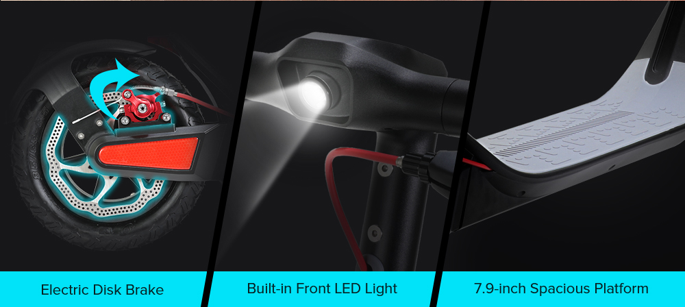 KUGOO G-Max Electric Scooter 10 Inch Pneumatic Tire 500W Brushless Motor Max Speed 35km/h Up To 32km Rang 10.4AH Battery - Black