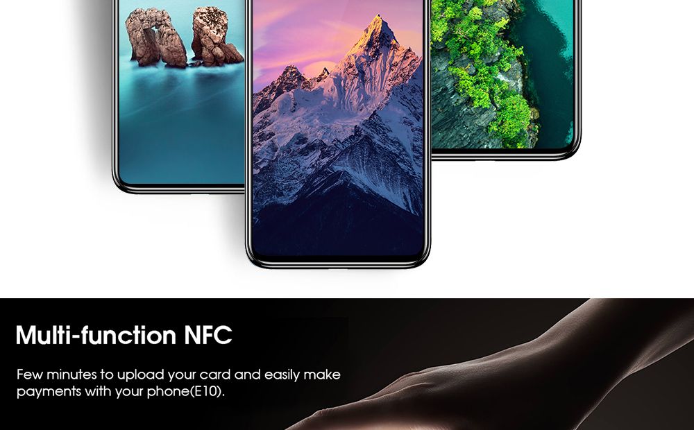 Elephone E10 Global Version 6.5 Inch 4G LTE Smartphone MT6762D 4GB RAM 64GB ROM Quad Rear Cameras NFC Android 10 4000mAh Battery Dual SIM Dual Standby - Blue