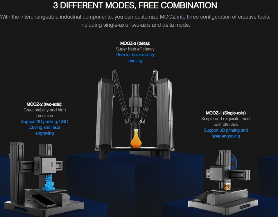 Dobot MOOZ-1 Industrial Grade Transformable Metallic 3D Printer Single Z-Axis Linear Guideway Supports Laser  CNC Printing