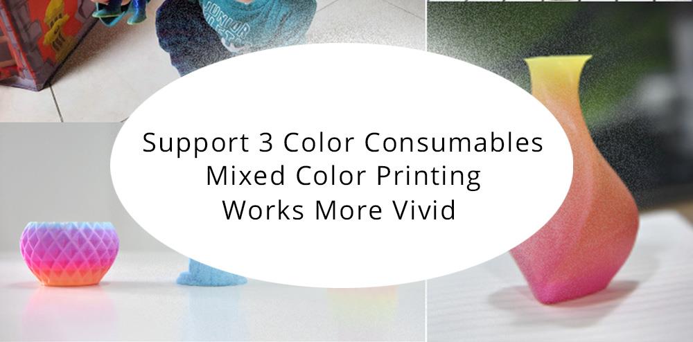 DOBOT MOOZ-3 Color Mixing 3D Printer 3-in 1-out Mix Color Print Head Full Color Range Triple Extruder Glass Heated Bed Mobile App Control