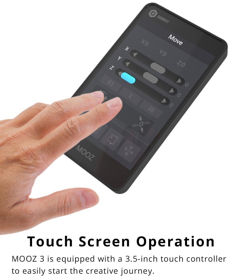 DOBOT MOOZ-3 Color Mixing 3D Printer 3-in 1-out Mix Color Print Head Full Color Range Triple Extruder Glass Heated Bed Mobile App Control