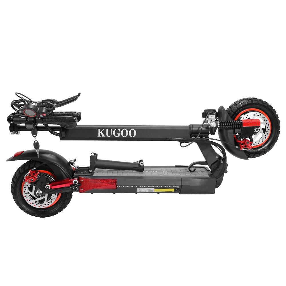 KUGOO KIRIN M4 PRO Folding Electric Scooter 10" Off-road tyre 500W Brushless Motor 48V 13Ah Battery 3 Speed Modes Dual Disc Brake Max Speed 45KM/h LED Display 55KM Long Range - Black