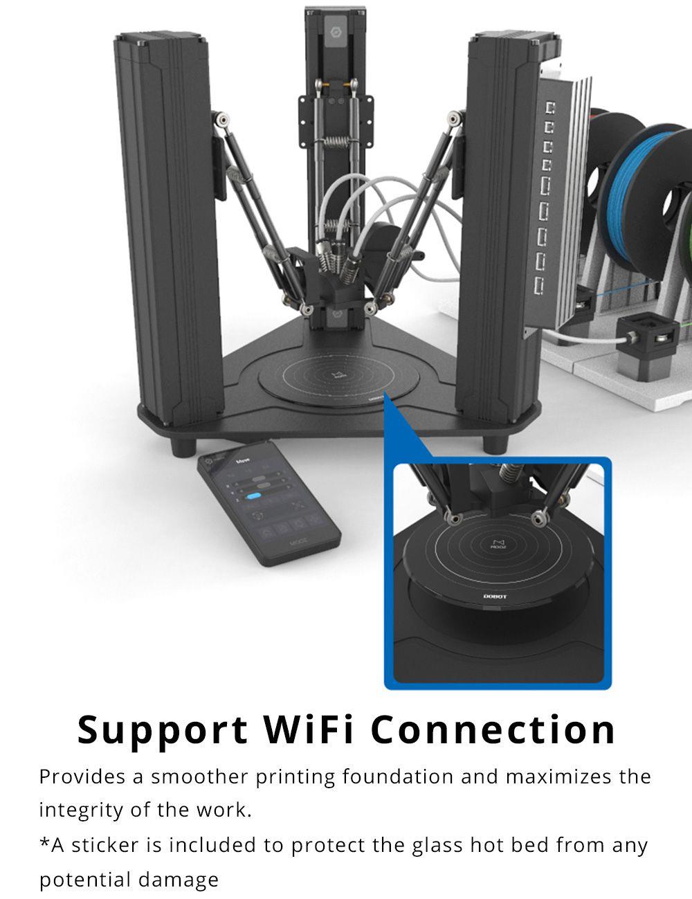 DOBOT MOOZ-3 Color Mixing 3D Printer 3-in 1-out Mix Color Print Head Full Color Range Triple Extruder Glass Heated Bed Mobile App Control