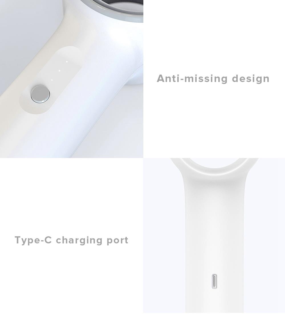 Weiyuan Smart Handheld Leafless Fan Noise Reduction Cooling Three Wind Speeds Two-stage Pressurized Air Supply 2000 mAh Battery USB Charging From Xiaomi Youpin - Beige Gray