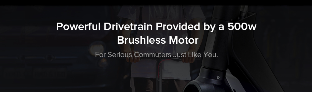 KUGOO G-Max Electric Scooter 10 Inch Pneumatic Tire 500W Brushless Motor Max Speed 35km/h Up To 32km Rang 10.4AH Battery - Black