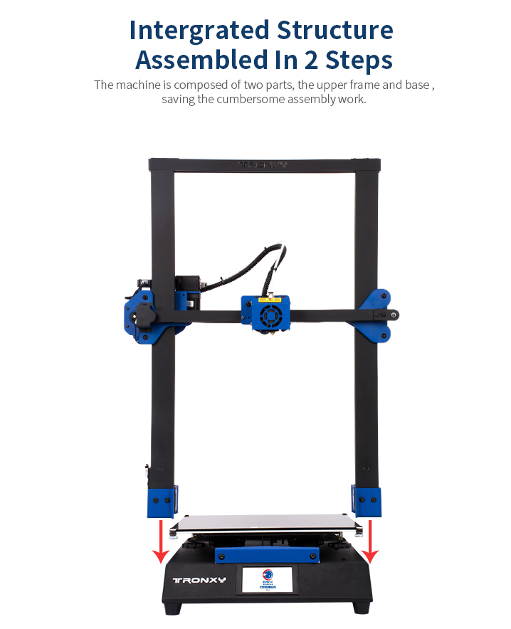Tronxy XY-3 Pro 3D Printer Ultra Silent Mainboard Titan Extruder Fast Assembly Auto Leveling  Resume Printing 3D kits 300x300x400mm Compatible with  PLA ABS PETG WOOD TPU.
