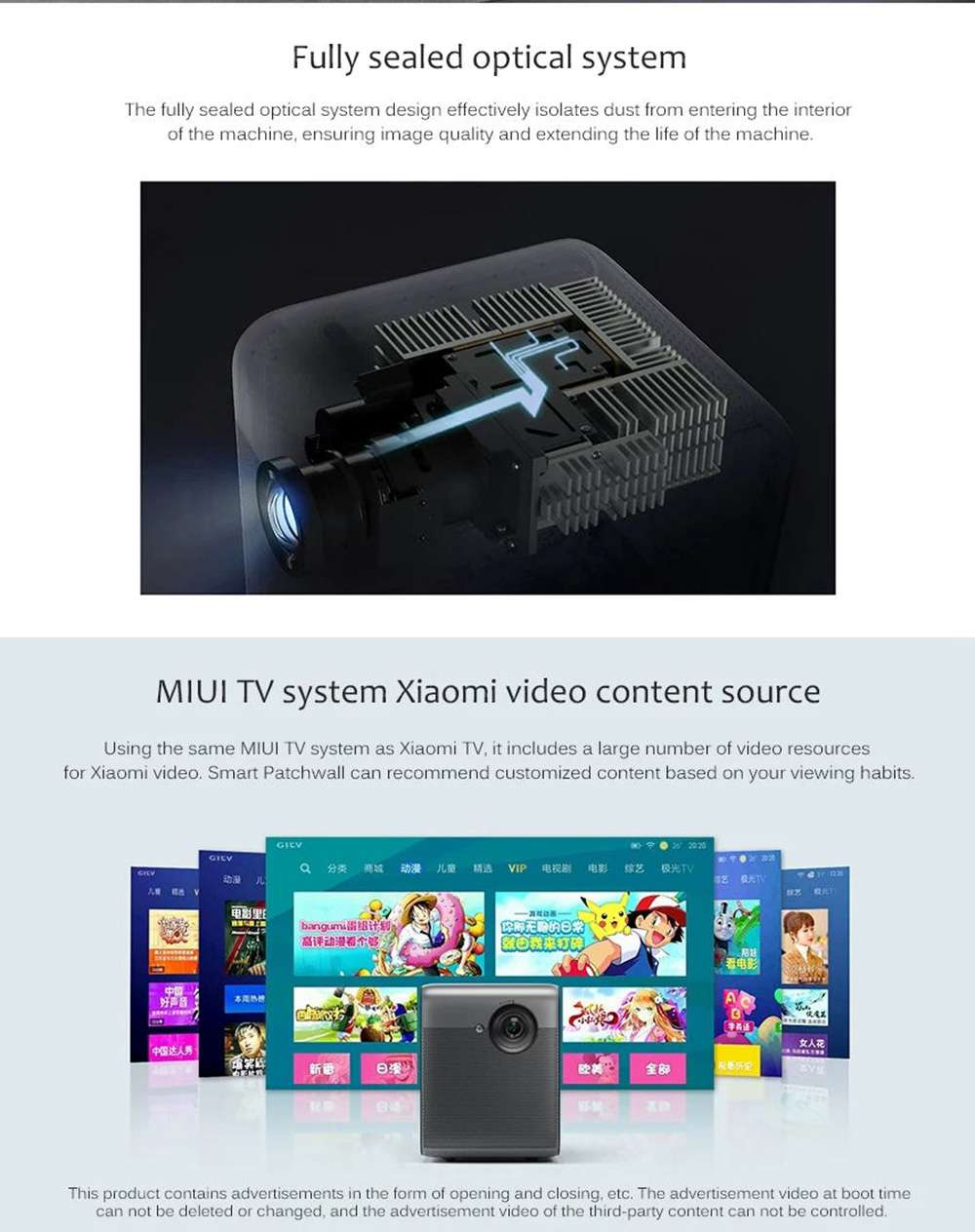 [International Edition] Fengmi Dice Native 1080P Projector 550 Ansi Lumens Dolby DTS Certified Android TV9.0  Amlogic T968-H