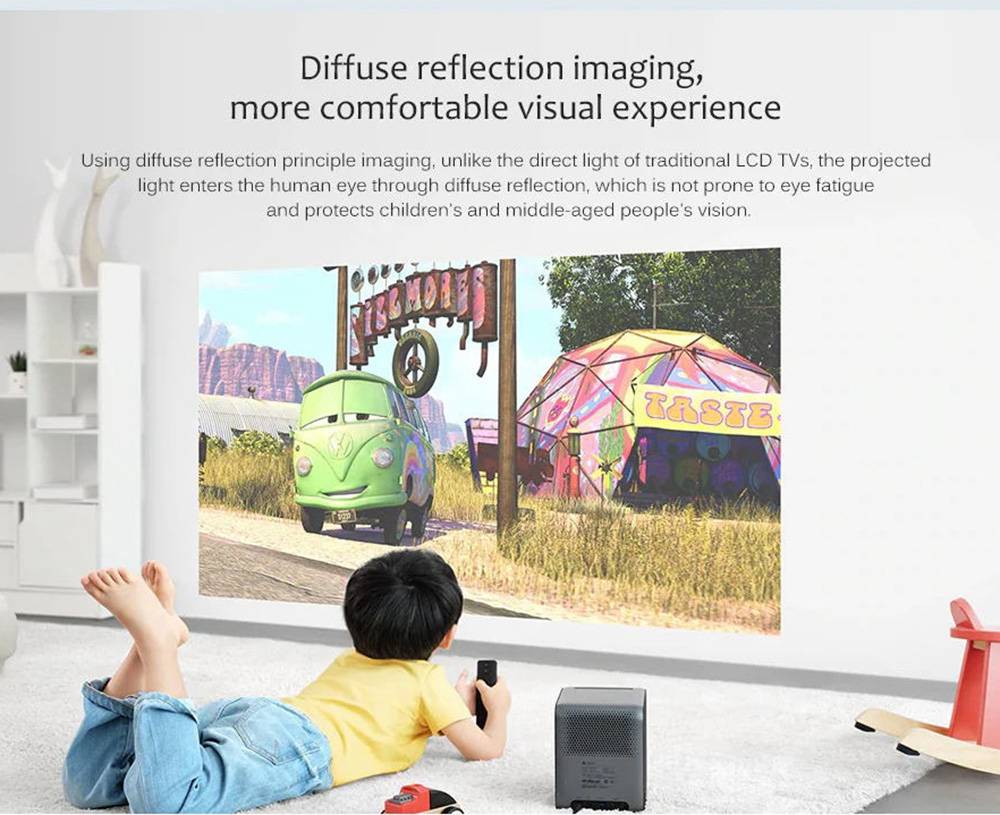 [International Edition] Fengmi Dice Native 1080P Projector 550 Ansi Lumens Dolby DTS Certified Android TV9.0  Amlogic T968-H