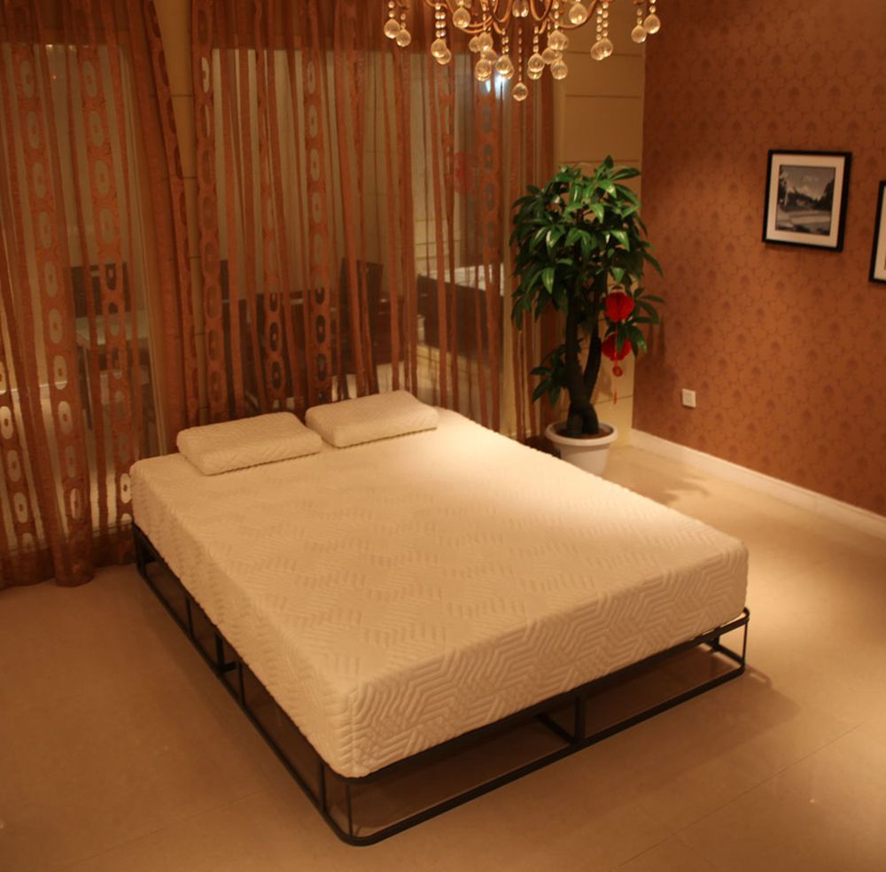 10 Inch 2-layer Silica Gel Memory Foam Mattress Ventilation Cool Comfortable With 2 Large Pillows - White