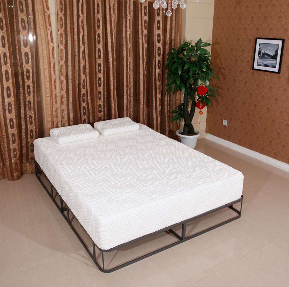 10 Inch 2-layer Silica Gel Memory Foam Mattress Ventilation Cool Comfortable With 2 Large Pillows - White