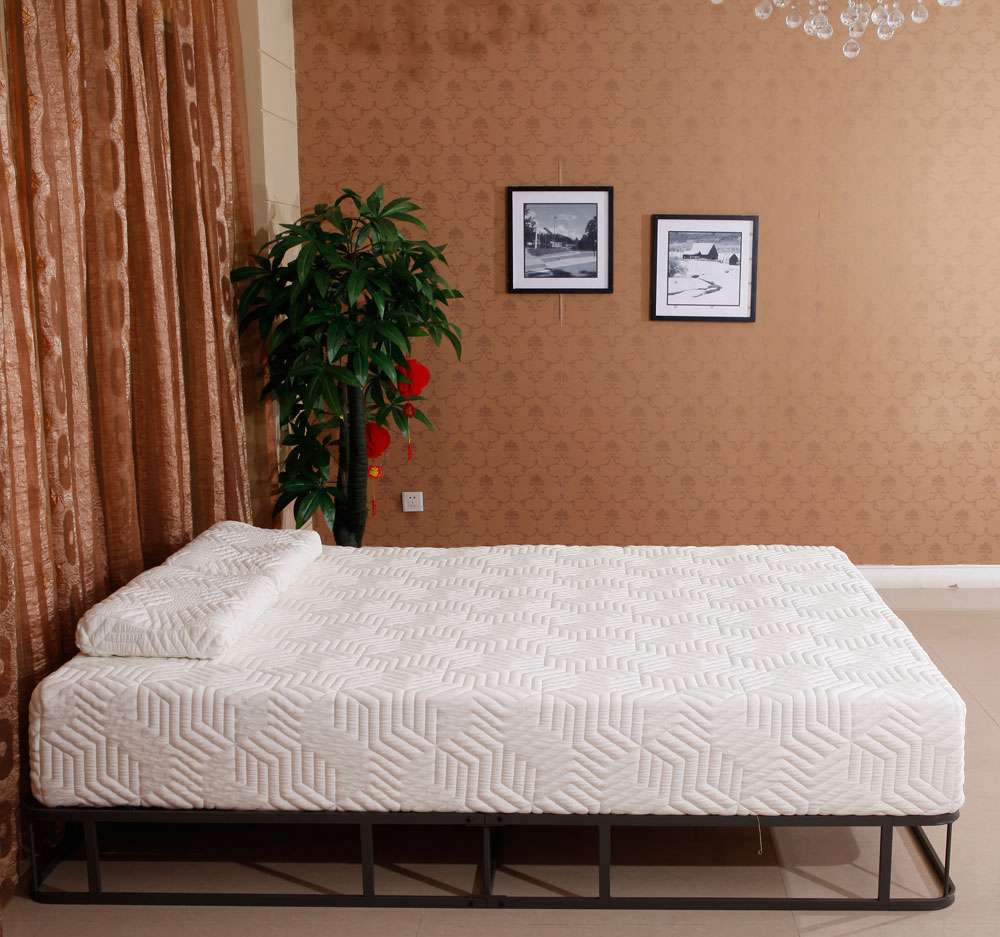 10 Inch 2-layer Silica Gel Memory Foam Mattress Ventilation Cool Comfortable With 2 Large Pillows - White