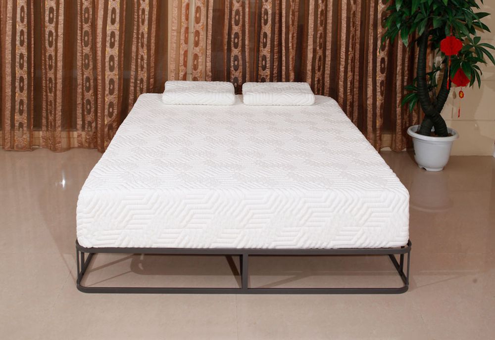 10 Inch 2-layer Silica Gel Memory Foam Mattress Ventilation Cool Comfortable With 2 Large Pillows - White