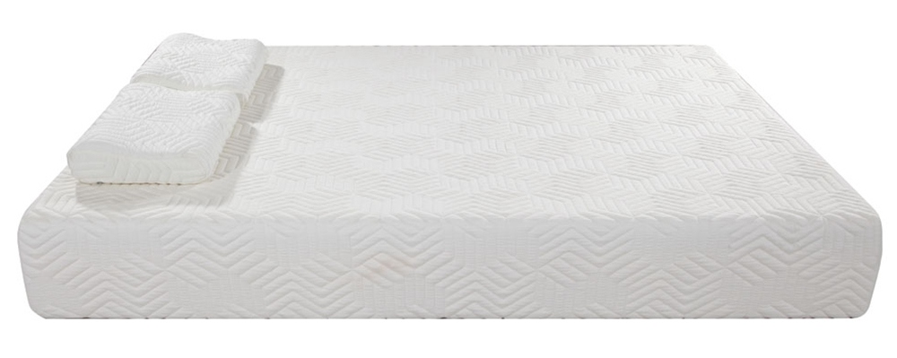 10 Inch 2-layer Silica Gel Memory Foam Mattress Ventilation Cool Comfortable With 2 Large Pillows - White