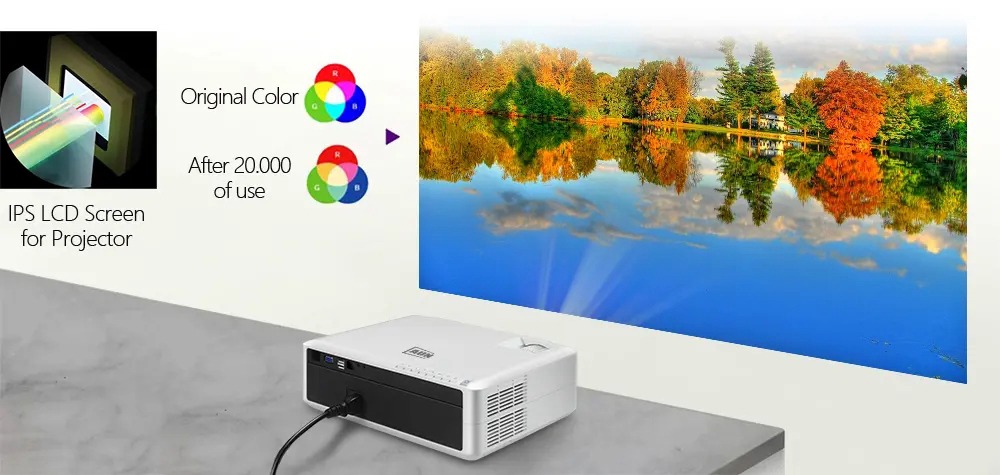 AUN BRIGHT LIFE! AKEY6S 5800LM Native 1080P Android LED Projector WiFi Bluetooth Miracast HDMI VGA USB AV SD