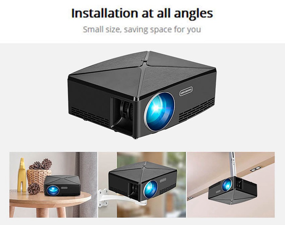 AUN C80UP Mini Android Projector 2200LM 1280*720P Amlogic S905X  WIFI HDMI VGA USB