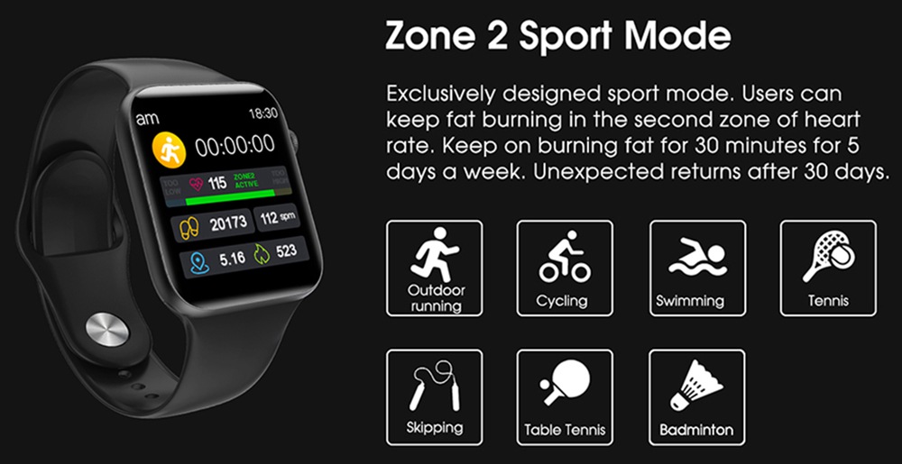 ELEPHONE W6 Smart Watch 1.54 Inch Screen Bluetooth 5.0 Heart Rate Monitor Smartwatch