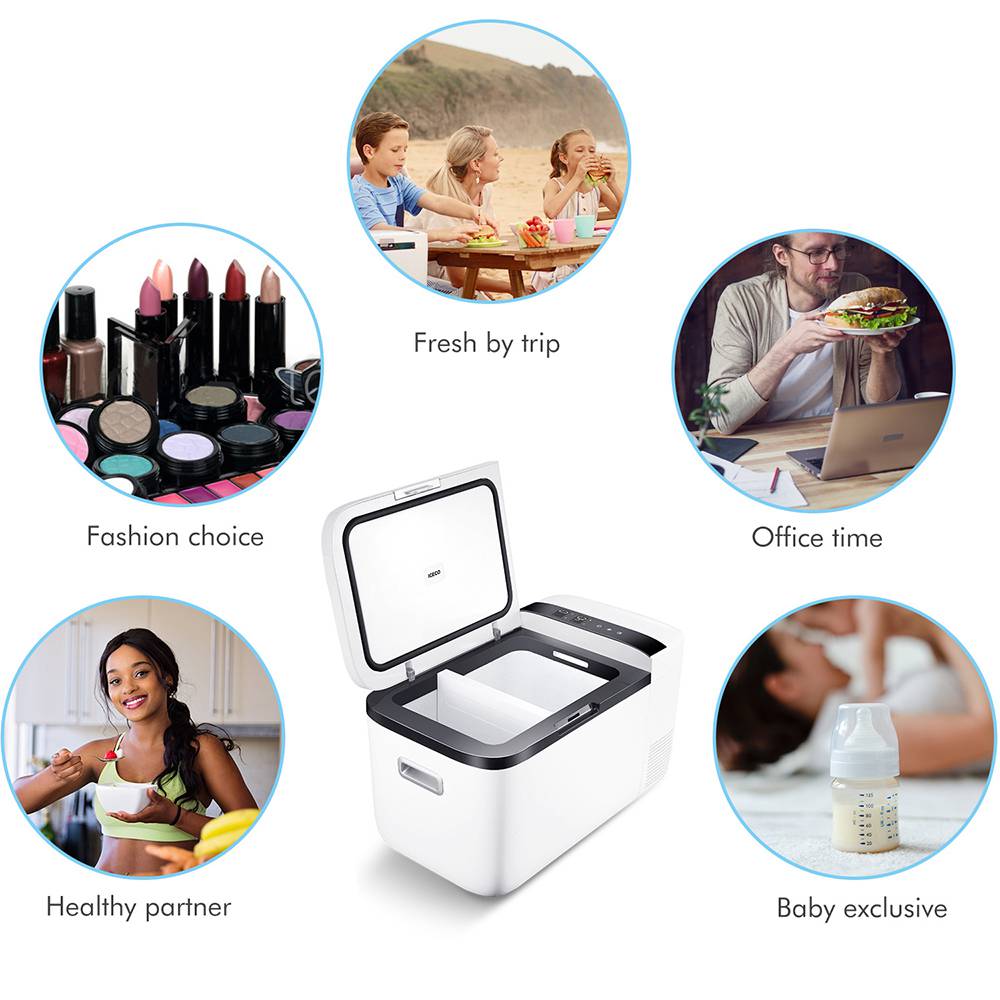 ICECO GO20 Portable Smart Refrigerator Refrigerated + Frozen Removable Dual Zone 20L Capacity APP Control Two Modes With SECOP Compressor For Travel / Picnic / Car - White