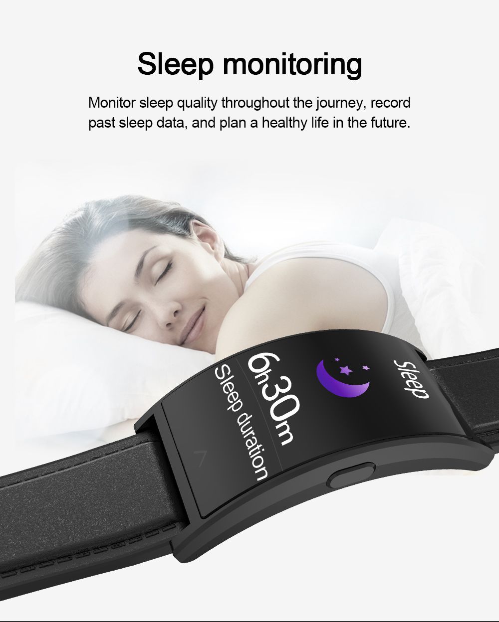 Makibes T20 Smartwatch 1.5 Inch AMOLED Display with Curved-screen - Black