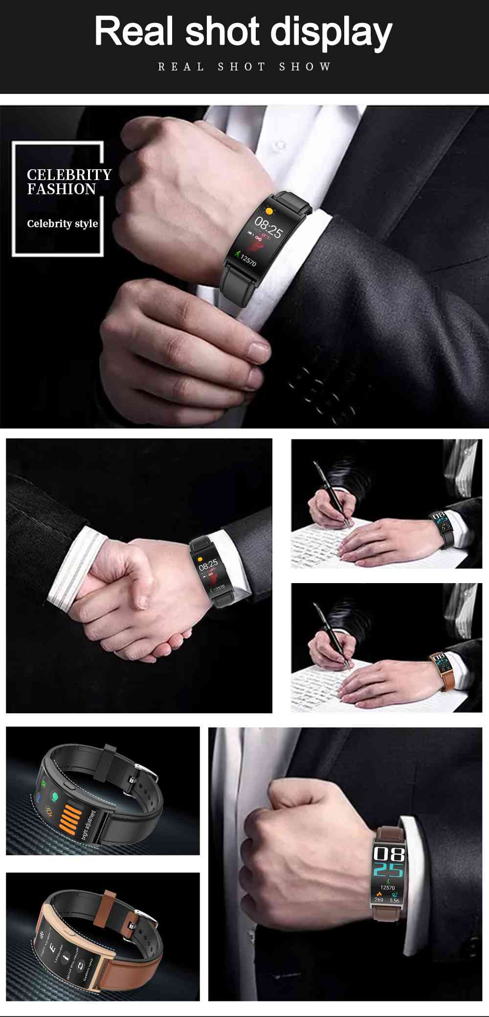 Makibes T20 Smartwatch 1.5 Inch AMOLED Display with Curved-screen - Black