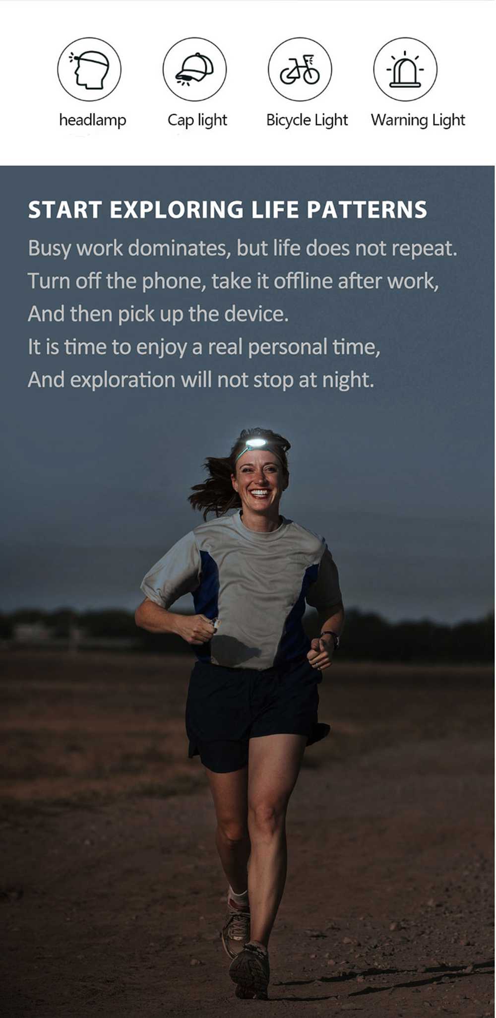 Nextool Portable Multi-function Headlight With Biking Holder 170 Lumens Four Modes Adjustable Angle Reflective Headband 640 mAh Battery IPX4 Waterproof For Running / Camping / Cycling From Xiaomi Youpin - Black 6 Nextool Portable Multi-function Headlight 170 Lumens Four Modes Adjustable Angle Reflective Headband 640 mAh Battery IPX4 Waterproof For Running / Camping / Cycling From Xiaomi Youpin - Black