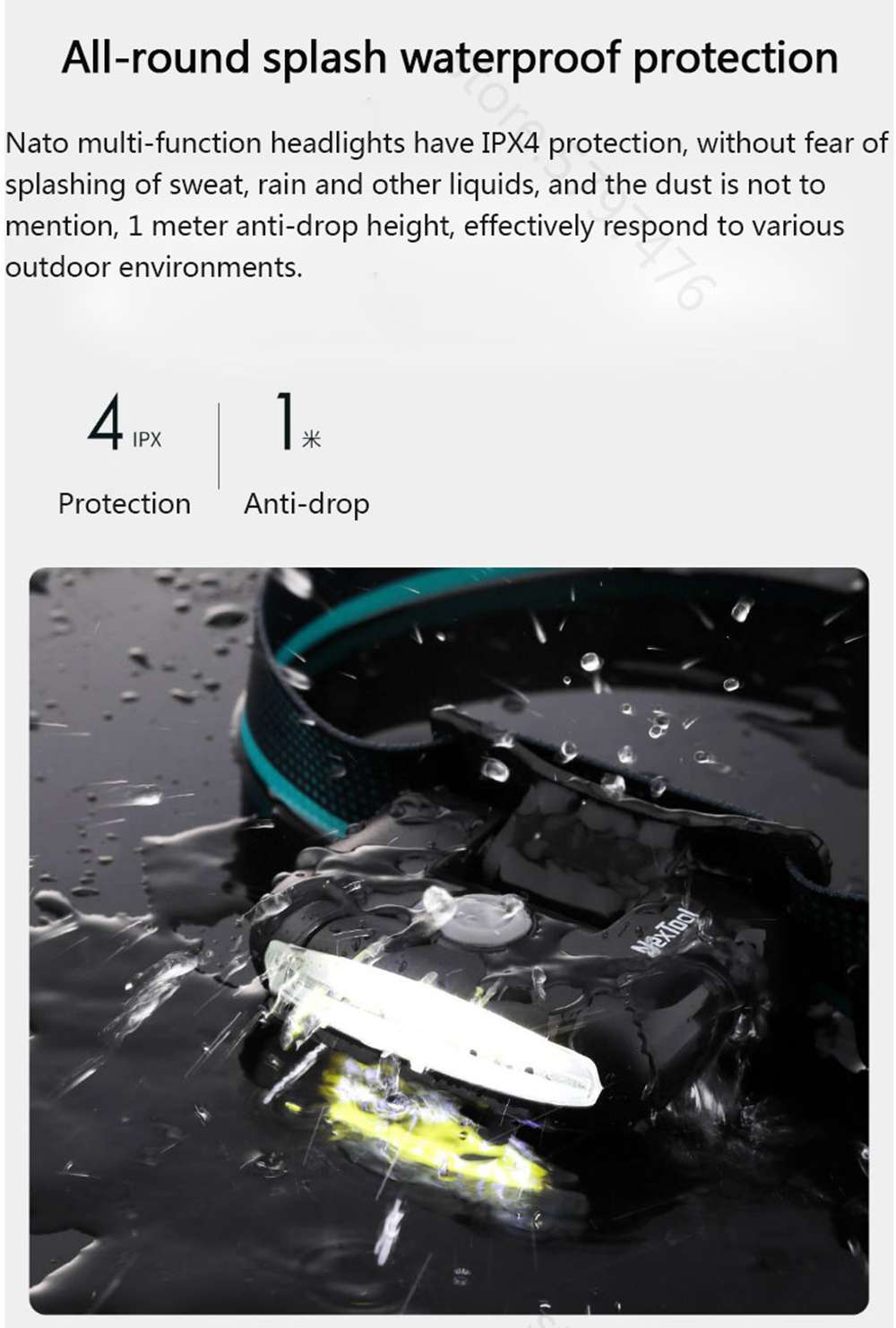 Nextool Portable Multi-function Headlight With Biking Holder 170 Lumens Four Modes Adjustable Angle Reflective Headband 640 mAh Battery IPX4 Waterproof For Running / Camping / Cycling From Xiaomi Youpin - Black 16 Nextool Portable Multi-function Headlight 170 Lumens Four Modes Adjustable Angle Reflective Headband 640 mAh Battery IPX4 Waterproof For Running / Camping / Cycling From Xiaomi Youpin - Black