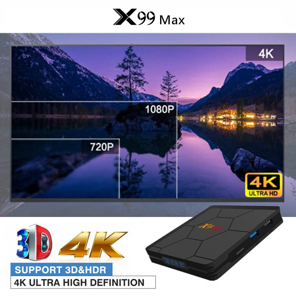 X99 MAX-922 Amlogic S922X 4G DDR4 RAM 128G eMMC 4K Android TV BOX 2.4G+5G WIFI Bluetooth 5.0 Gigabit LAN Optical USB3.0