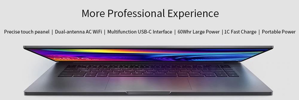 Xiaomi Mi Notebook Pro 2020 Intel Core i7-10510U 15.6 Inch 1920 x 1080 FHD Screen NVIDIA GeForce® MX350 Windows 10 16GB DDR4 1TB SSD Full Size Backlight Keyboard - Gray