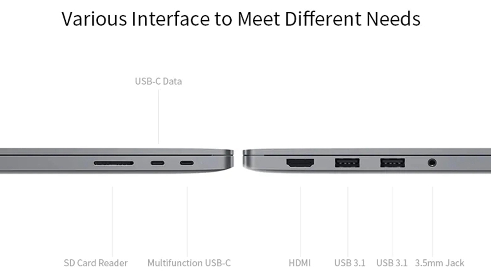 Xiaomi Mi Notebook Pro 2020 Intel Core i7-10510U 15.6 Inch 1920 x 1080 FHD Screen NVIDIA GeForce® MX350 Windows 10 16GB DDR4 1TB SSD Full Size Backlight Keyboard - Gray