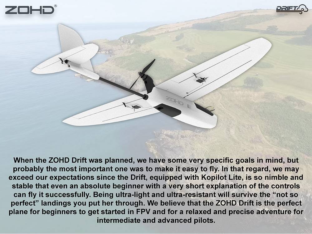 ZOHD Drift 877mm Wingspan RC Airplane FPV Glider AIO EPP - PNP Version