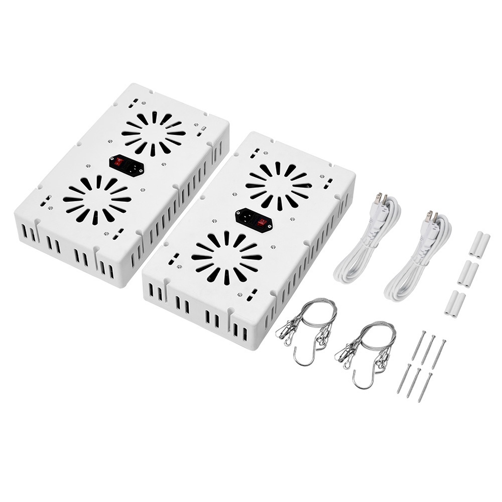 1500W Full Spectrum Plant Light  LED Grow Light with Ultra-quiet Dual Fan for Garden - White