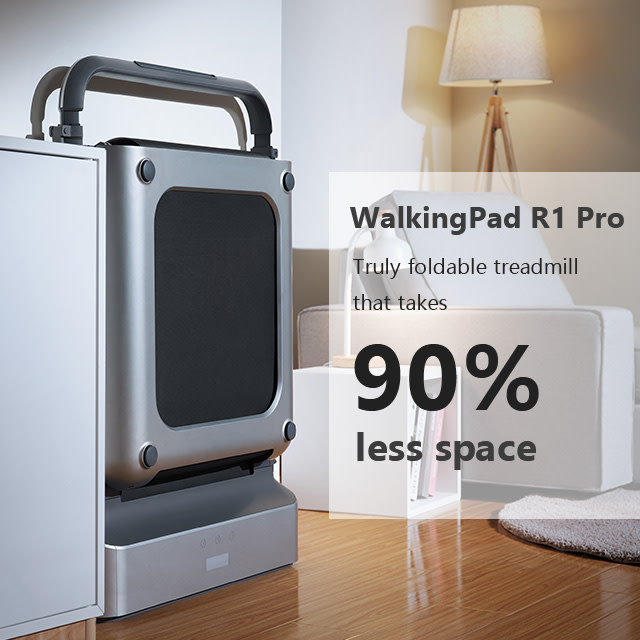 WalkingPad R1 Pro Treadmill APP Control 2 in 1 Smart Folding Walking and Running Machine For Outdoor and Indoor Fitness Exercise International Version - Silver