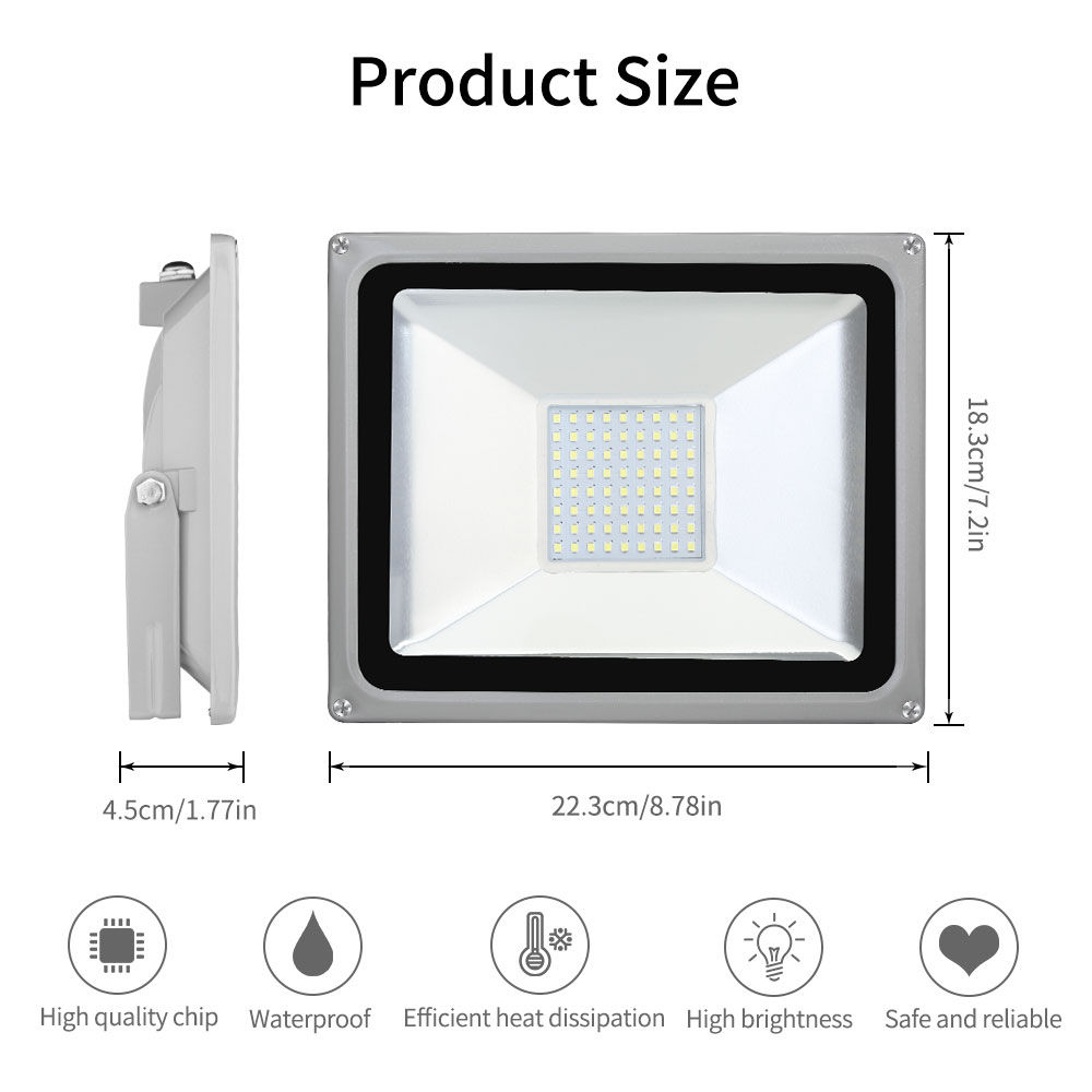 30W 2400 Lumens Outdoor LED Spotlight IP65 Waterproof With Sensor Dust-proof Shockproof Explosion-proof For Truck Jeep Tractor Boat - Cool White