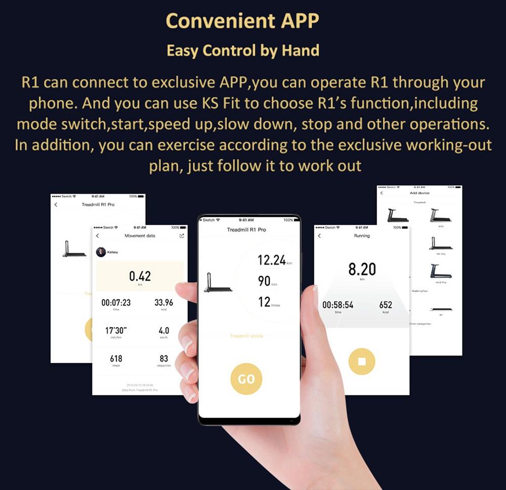 WalkingPad R1 Pro Treadmill 2 in 1 Smart Folding Walking and Running Machine APP Foot Step Sped Control Outdoor Indoor Fitness Exercise Gym Alternative International Version From Xiaomi Ecosystem - Silver