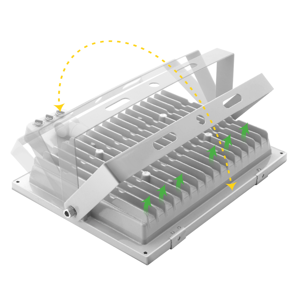 100W 8000 Lumens Recyclable Outdoor LED Light IP65 Waterproof Human Body Induction Automatic Control With Sensor - Cool White