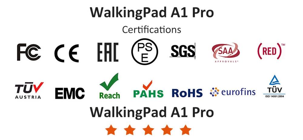 Xiaomi WalkingPad A1 Pro Fitness Walking Machine Foldable Treadmill Electric Gym Equipment LED Display Smart APP Control 2 Sport Modes 100kg Load Capacity- Black