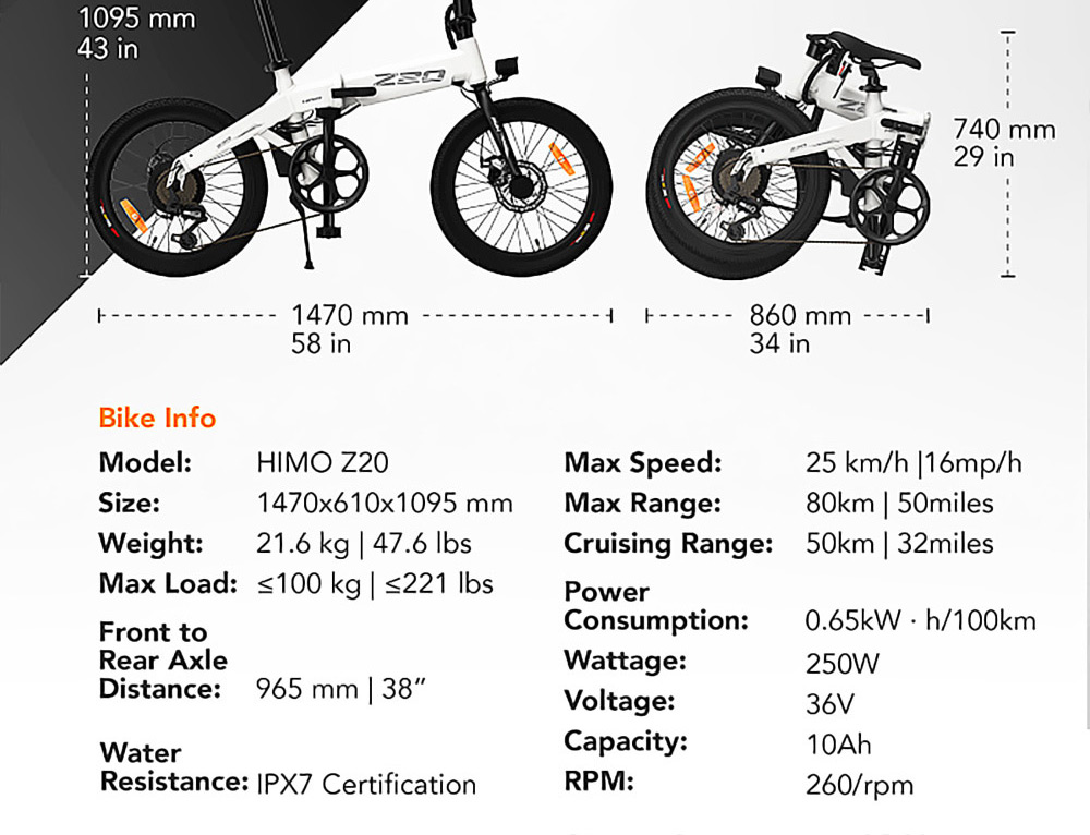 HIMO Z20 Folding Electric Bicycle 20 Inch Tire 250W DC Motor Up To 80km Range Removable Battery Shimano 6-speed Transmission Smart Display Dual Disc Brake Europe Version - Rose Gold