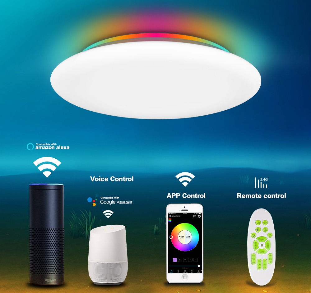 OFFDARKS smart LED ceiling light WIFI voice control RGB dimming APP co